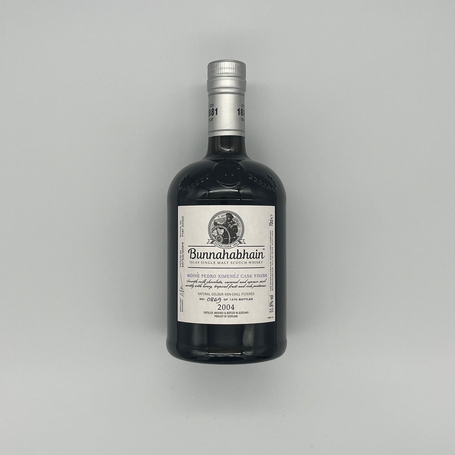 Bunnahabhain 18 Year Old 2004 Moine Pedro Ximenez Cask Finish 2022 Release (30ml, 51.8%)
