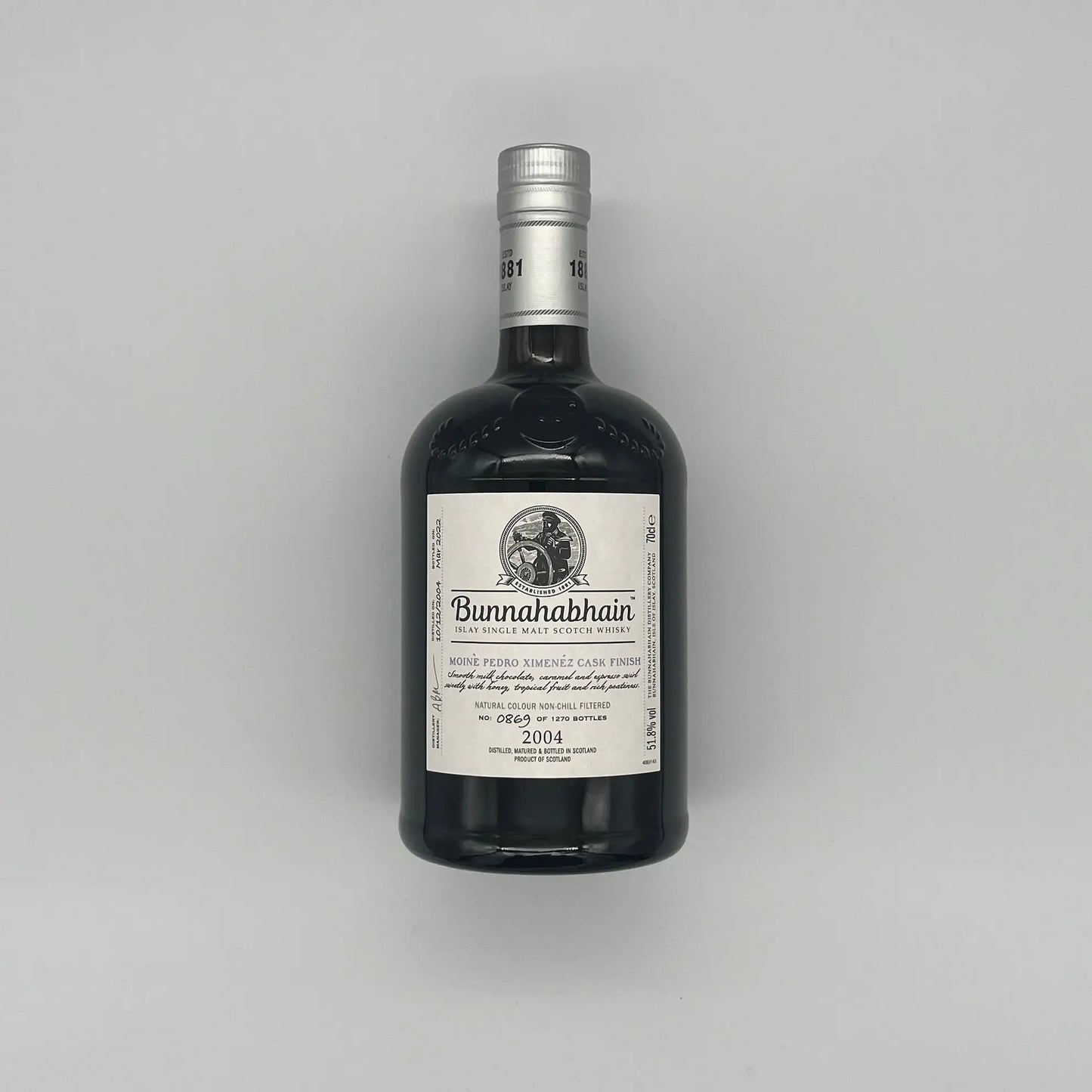 Bunnahabhain 2004 18 Year Old Moine Pedro Ximenez Cask Finish 2022 Release (30ml, 51.8%) Chameleon Whisky