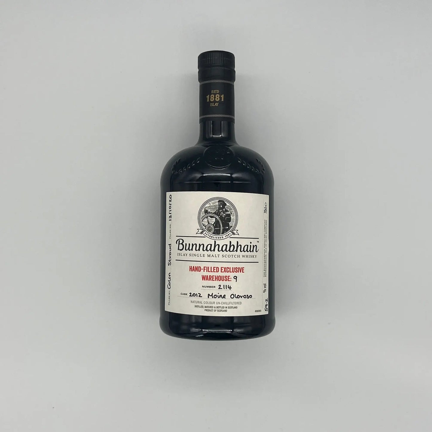 Bunnahabhain 2012 8 Year Old Warehouse 9 Moine Oloroso Hand Filled Cask 2114 2020 Release (30ml, 59.2%) Chameleon Whisky
