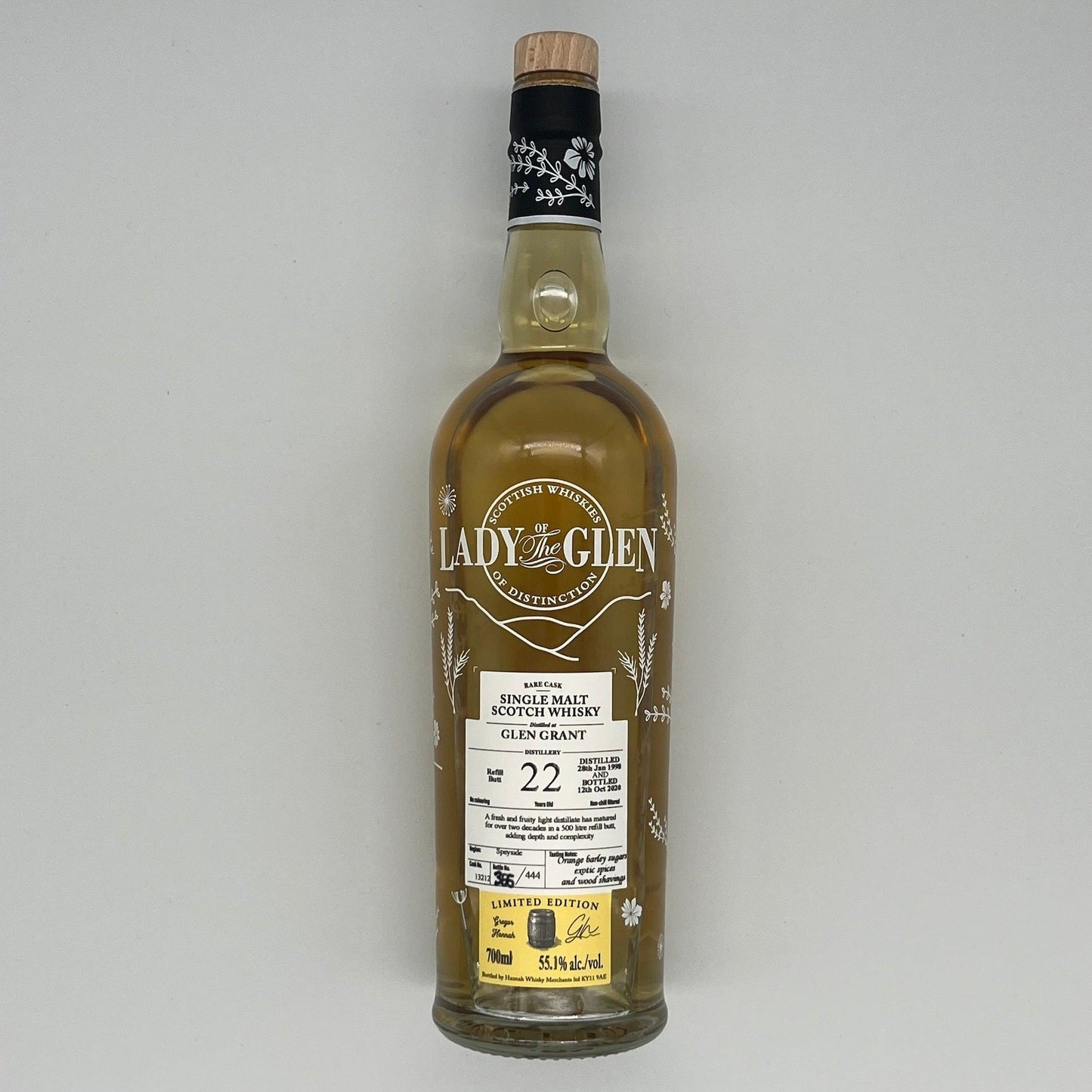 Lady of the Glen Glen Grant 22 Year Old 1998 cask 13212 2020 Release (30ml, 55.1%)