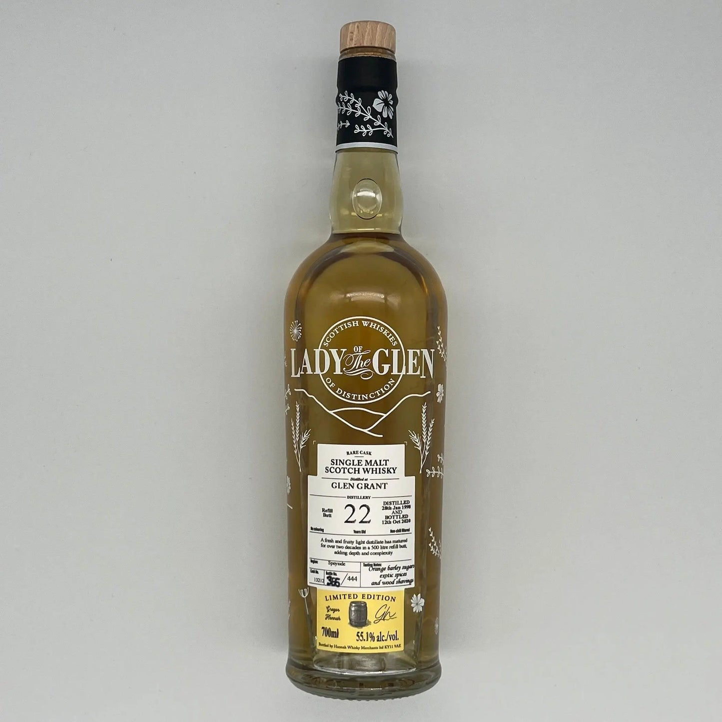 Lady of the Glen Glen Grant 22 Year Old 1998 cask 13212 2020 Release (30ml, 55.1%) Chameleon Whisky