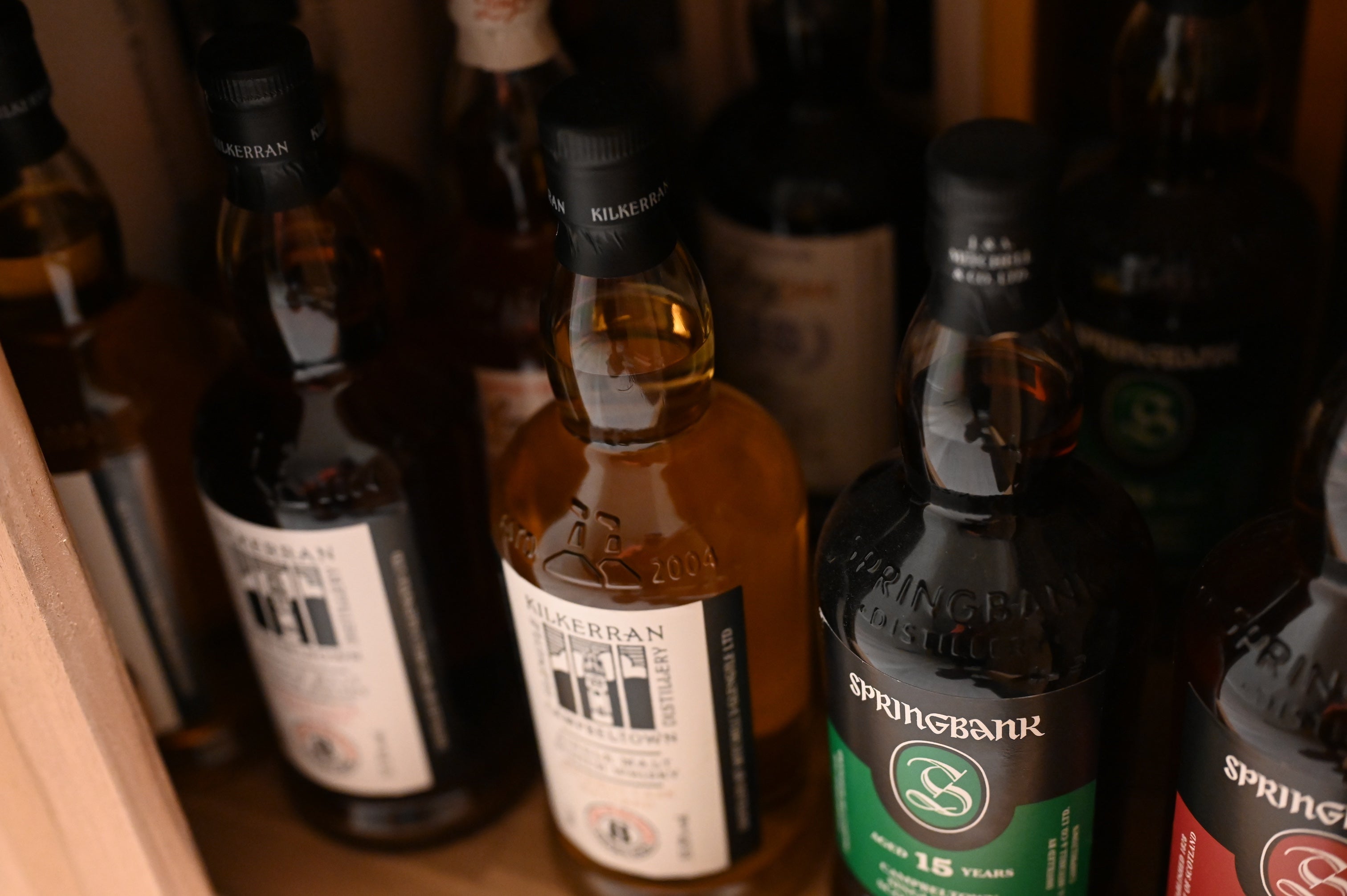 cupboard of whiskies
