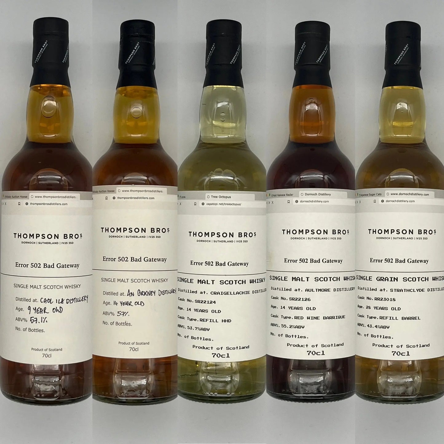 Thompson Brother Error 502 Bad Gateway Tasting Set (30ml x 5) Chameleon Whisky
