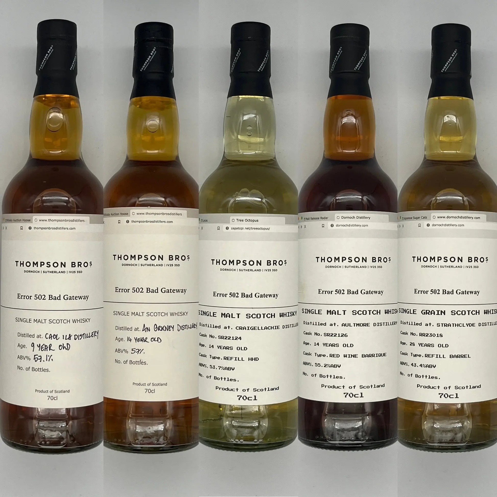 Thompson Brother Error 502 Bad Gateway Tasting Set (30ml x 5) Chameleon Whisky