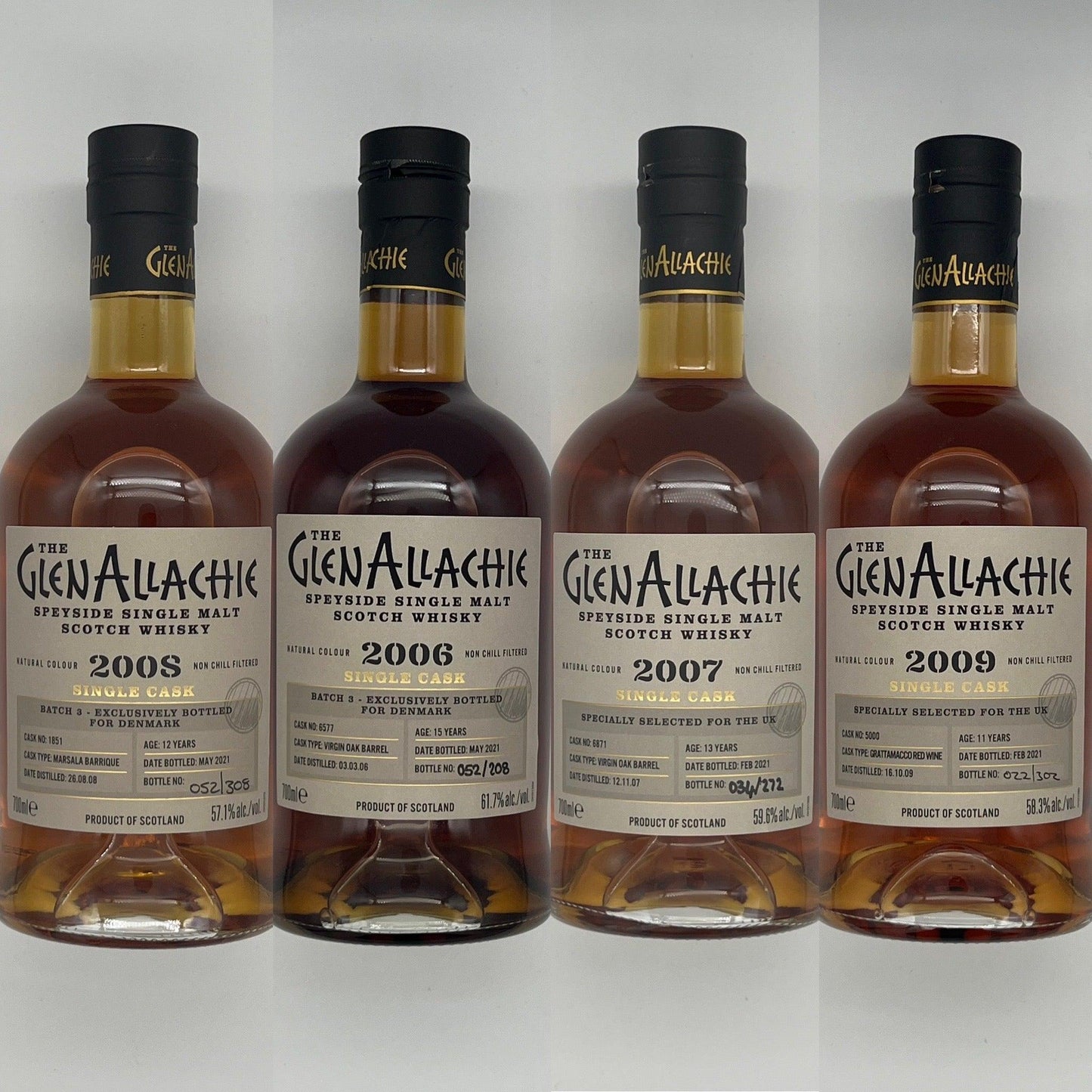 Glenallachie Denmark and UK Single Cask Tasting Set (30ml x 4)