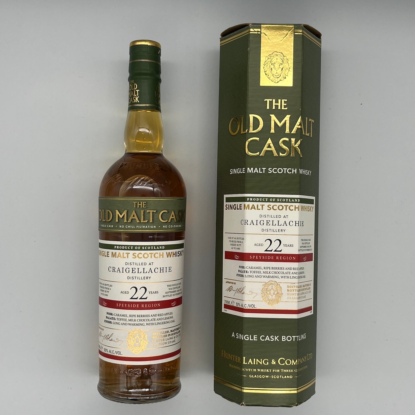 Hunter Laing Craigellachie Whisky Sample 22 Year Old Old Malt Cask (30ml, 50%)