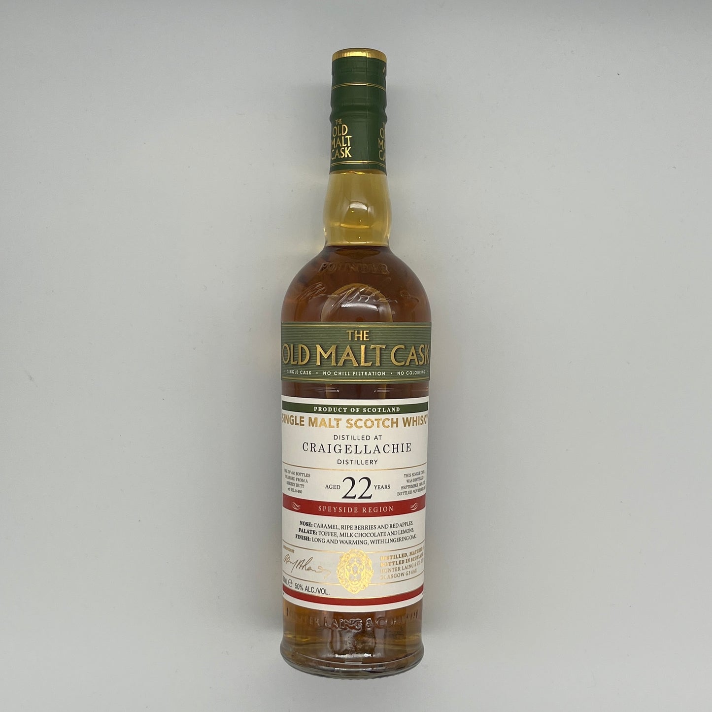 Hunter Laing Craigellachie Whisky Sample 22 Year Old Old Malt Cask (30ml, 50%)